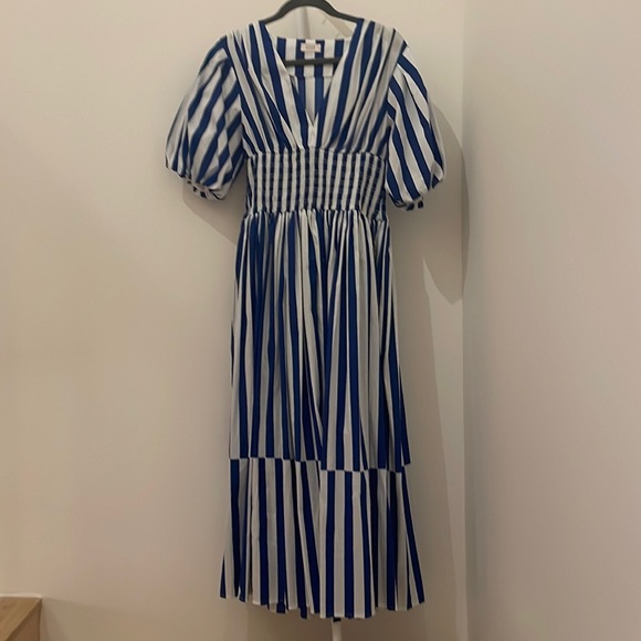AYR “Extra Extra” blue striped cotton poplin dress - Picture 1 of 5